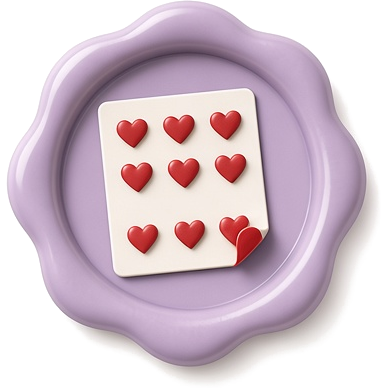 Wax seal with a heart sticker sheet